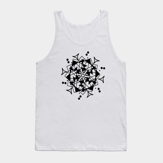 Geomatry mandala black design Tank Top by Devshop997